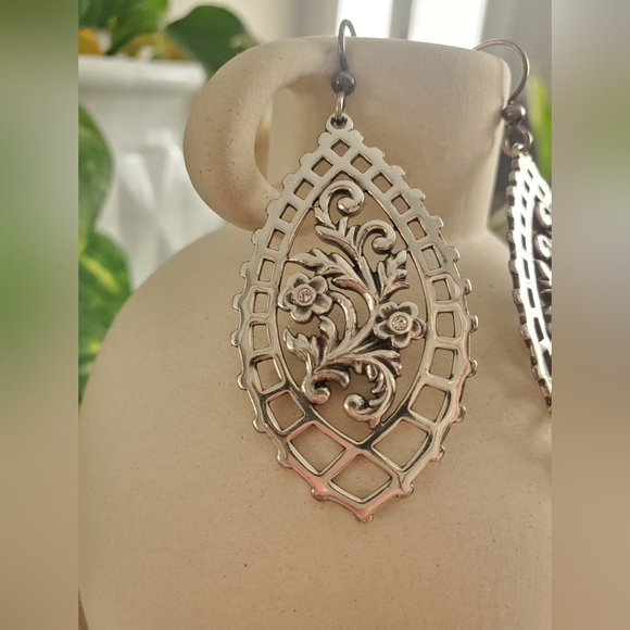 Brighton Teardrop Style Silver Earrings - Picture 3 of 3